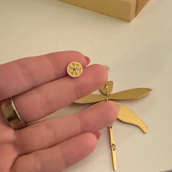 Tory Burch Pink and Gold Earrings - Picture 3 of 3